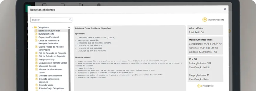 Receitas funcionais calculadas ou livres